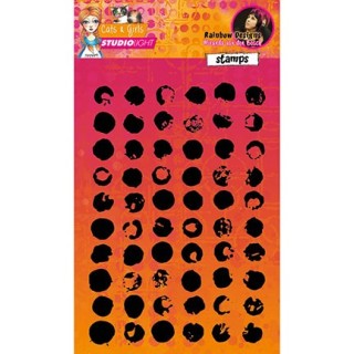 (STAMPMB08)Studio light Stamps Mixed Media Rainbow Designs nr.08