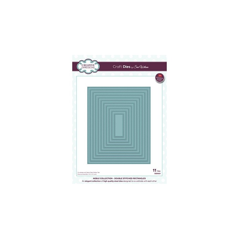 (CED5521)Craft Dies - The Noble Collection - Double Stitched Rectangles