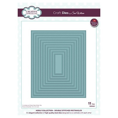 (CED5521)Craft Dies - The Noble Collection - Double Stitched Rectangles