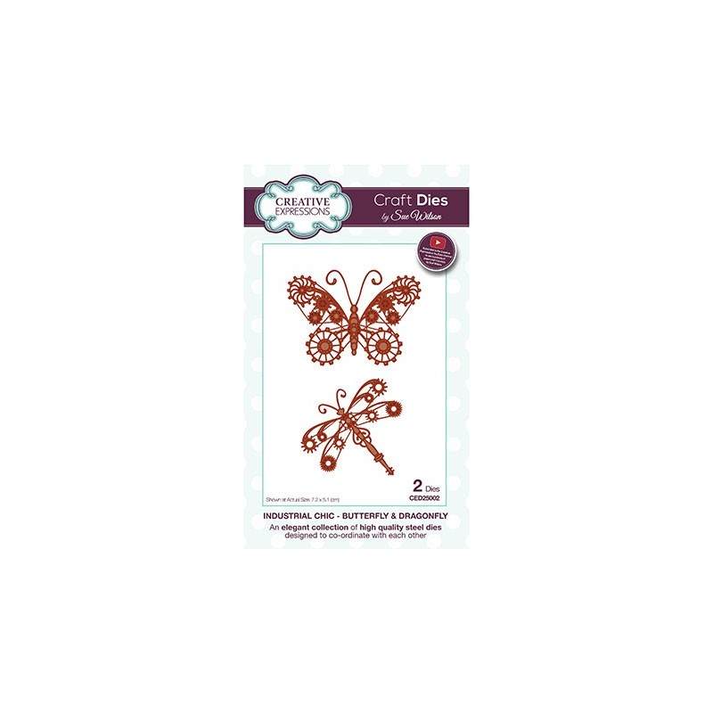 (CED25002)Craft Dies - Industrial Chic - Butterfly & Dragonfly