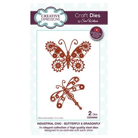 (CED25002)Craft Dies - Industrial Chic - Butterfly & Dragonfly