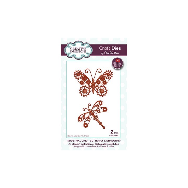 (CED25002)Craft Dies - Industrial Chic - Butterfly & Dragonfly