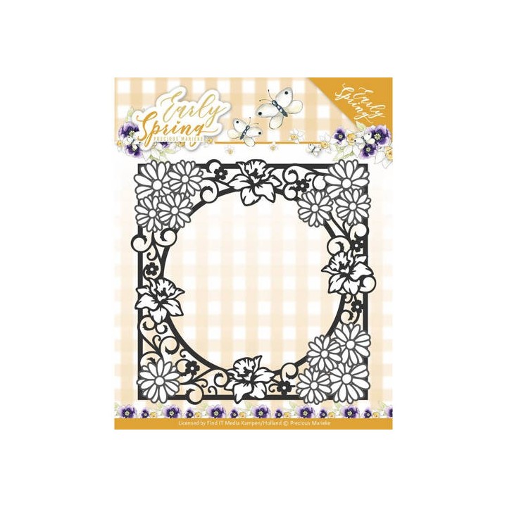 (PM10110)Dies - Precious Marieke - Early Spring - Spring Flowers Square Frame