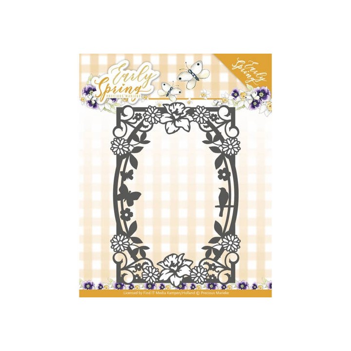 (PM10111)Dies - Precious Marieke - Early Spring - Spring Flowers Rectangle Frame
