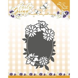 (PM10114)Dies - Precious Marieke - Early Spring - Spring Flowers Oval label