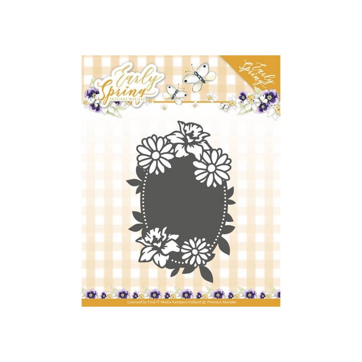 (PM10114)Dies - Precious Marieke - Early Spring - Spring Flowers Oval label