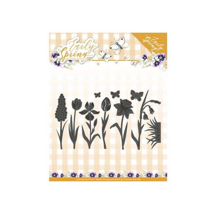 (PM10115)Dies - Precious Marieke - Early Spring - Spring Flowers and Butterfly Dies