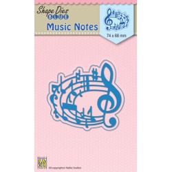 (SDB017)Nellie's Shape Dies blue "Musical notes"