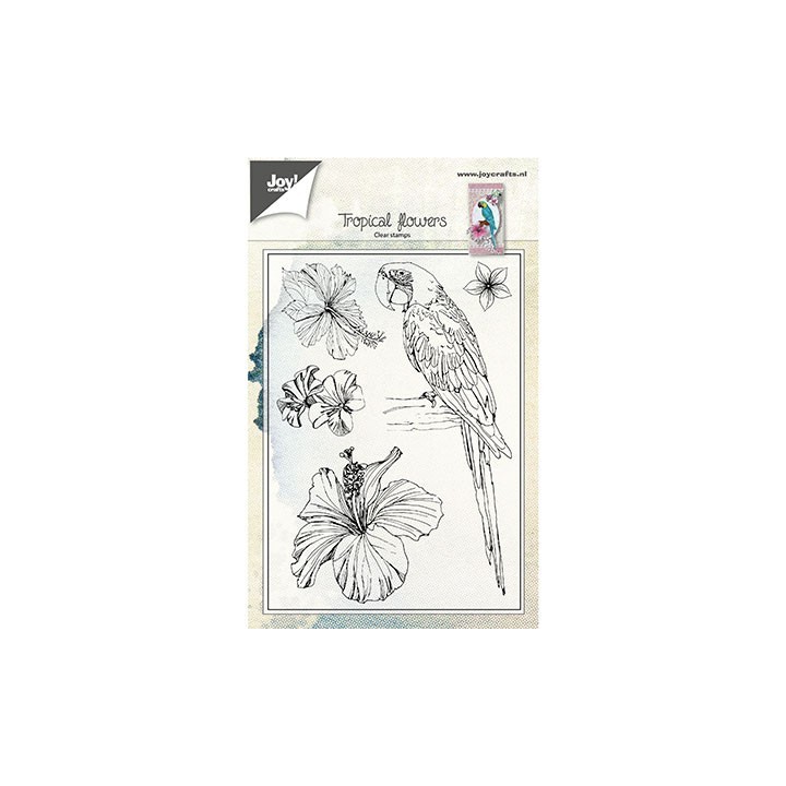 (6410/0459)Clear stamp Tropical Flowers