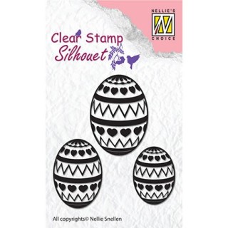 (SIL028)Nellie`s Choice Clearstamp - Easter Eggs
