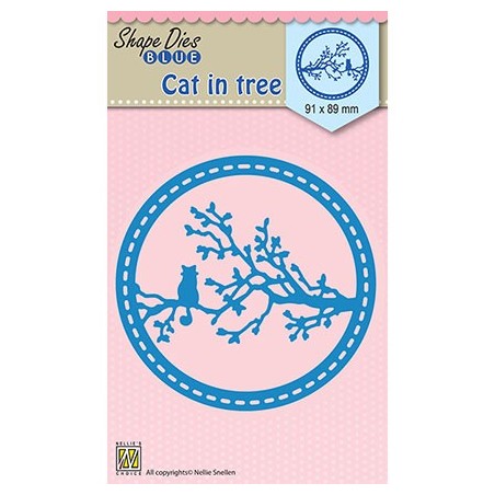 (SDB020)Nellie's Shape Dies blue Cat in tree