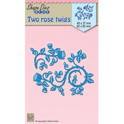 (SDB023)Nellie's Shape Dies blue Two rose twigs