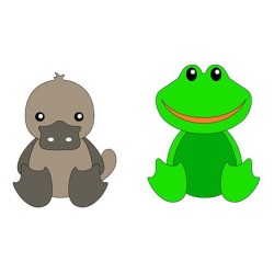 (DDD010)Nellie's Shape Dies DADA Duck & Frog