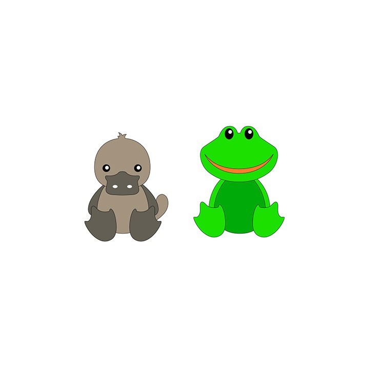 (DDD010)Nellie's Shape Dies DADA Duck & Frog