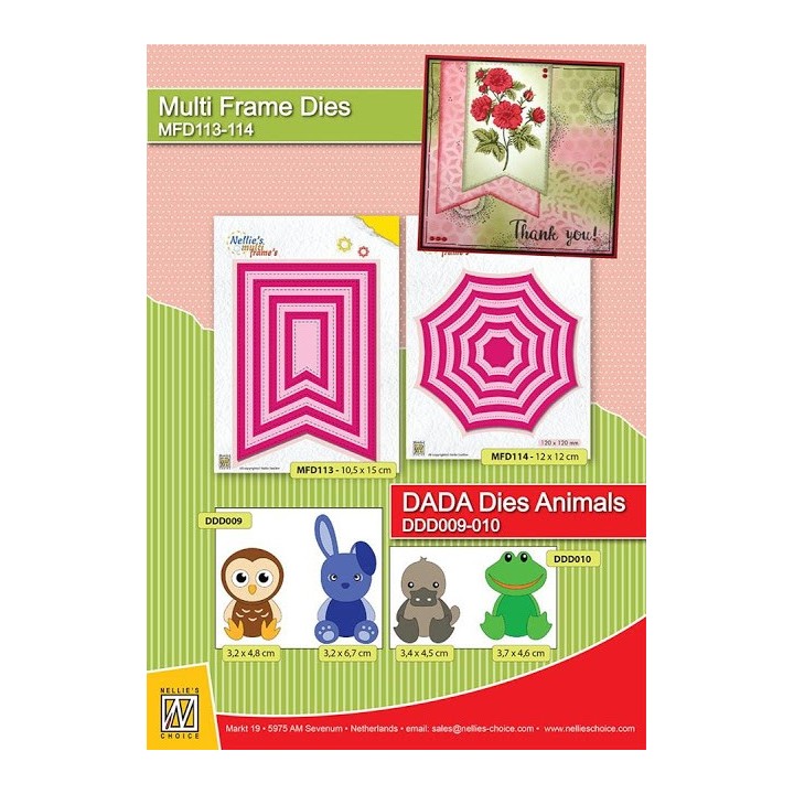 (DDD010)Nellie's Shape Dies DADA Duck & Frog