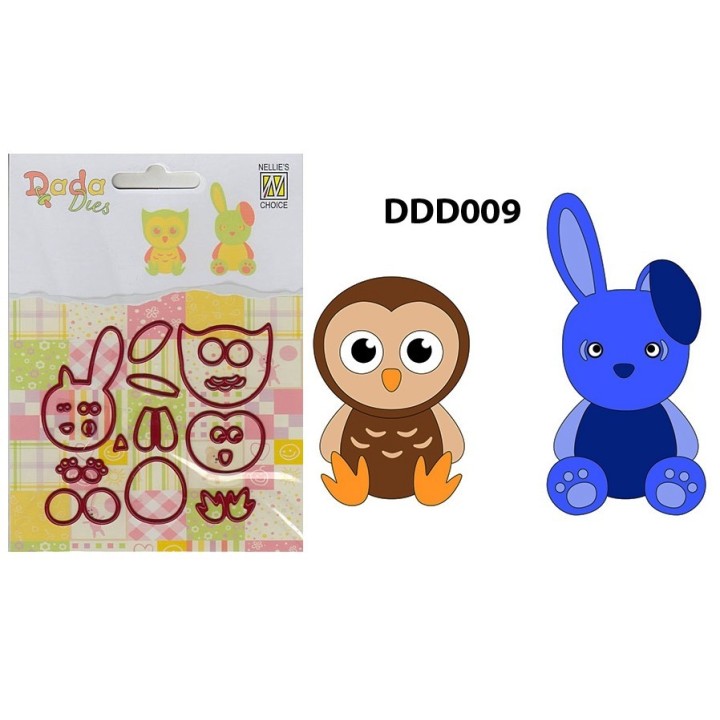 (DDD009)Nellie's Shape Dies DADA Hare & Owl