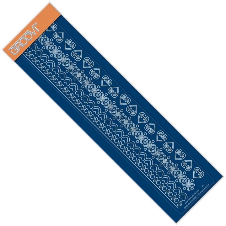 (GRO-PA-40849-09)Groovi Border Plate Tina's Doodle Hearts 1