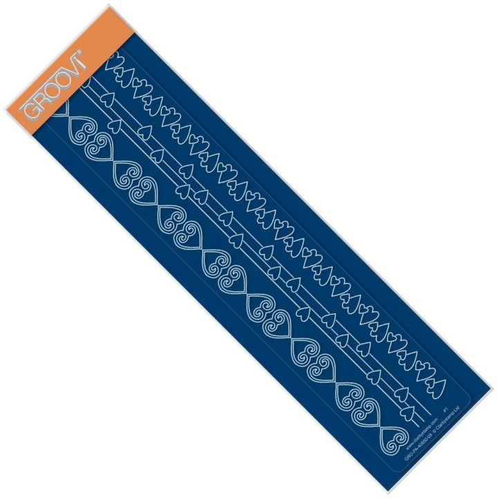 (GRO-PA-40850-09)Groovi Border Plate Tina's Doodle Hearts 2