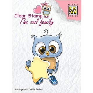 (CSO007)Nellie`s Choice Clearstamp - The owl family - Stars