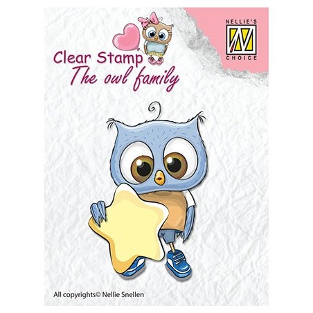 (CSO007)Nellie`s Choice Clearstamp - The owl family - Stars