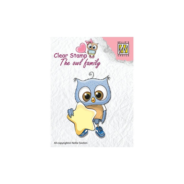 (CSO007)Nellie`s Choice Clearstamp - The owl family - Stars