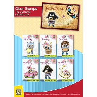 (CSO007)Nellie`s Choice Clearstamp - The owl family - Stars