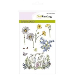 (1268)CraftEmotions clearstamps A6 - lambs