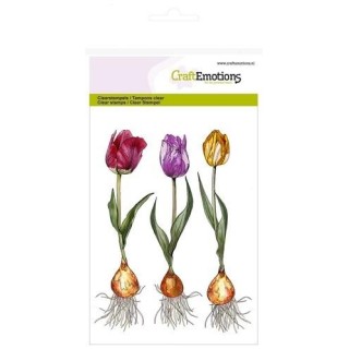 (1271)CraftEmotions clearstamps A6 - tulip