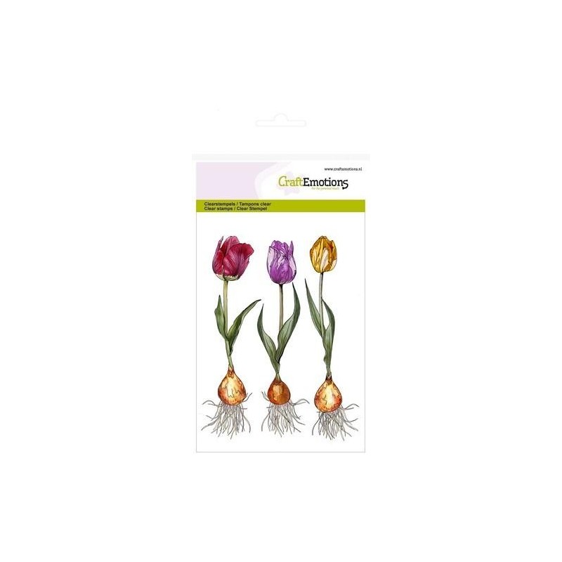 (1271)CraftEmotions clearstamps A6 - tulip