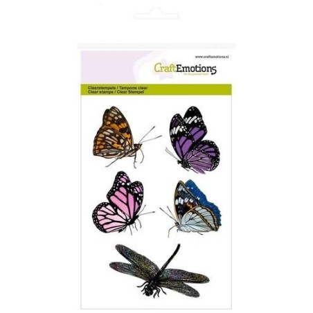 (1272)CraftEmotions clearstamps A6 - butterflies, dragonfly
