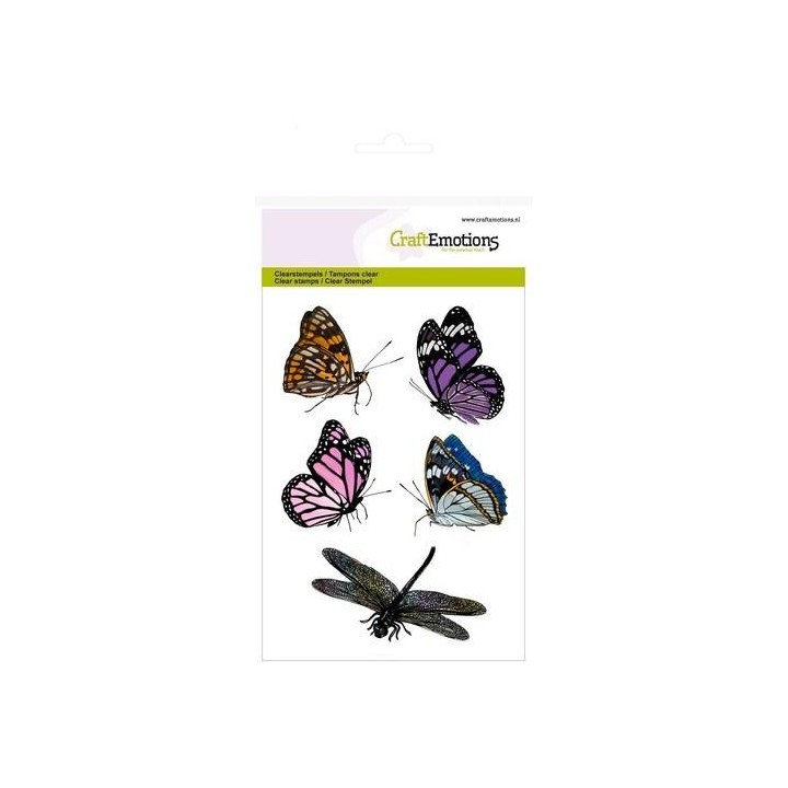 (1272)CraftEmotions clearstamps A6 - butterflies, dragonfly