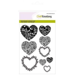 (1273)CraftEmotions clearstamps A6 - hearts