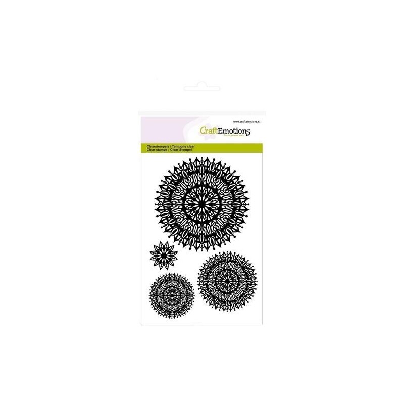 (1276)CraftEmotions clearstamps A6 - mandala flower