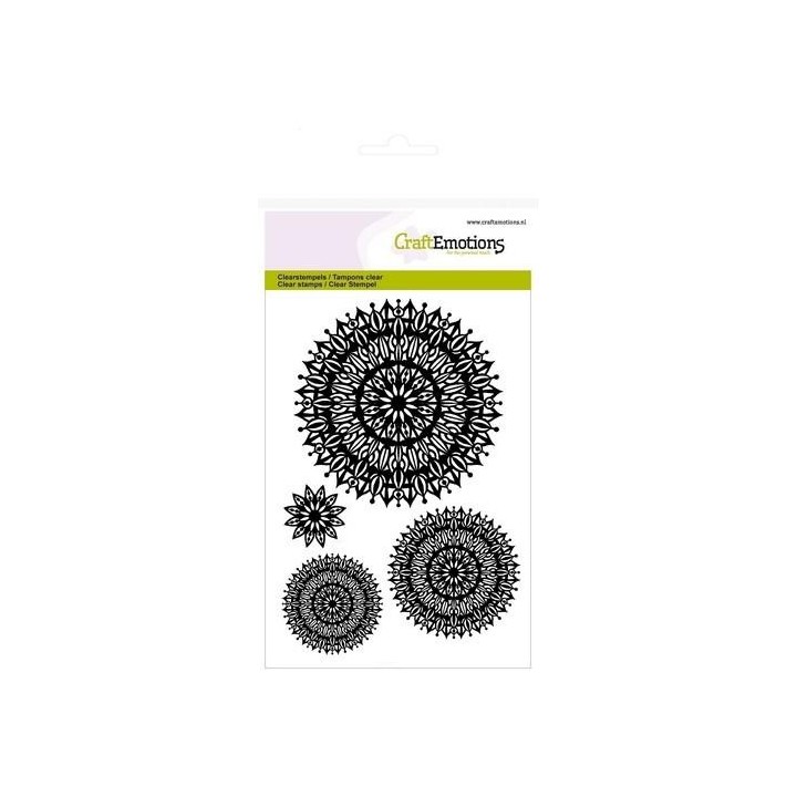 (1276)CraftEmotions clearstamps A6 - mandala flower