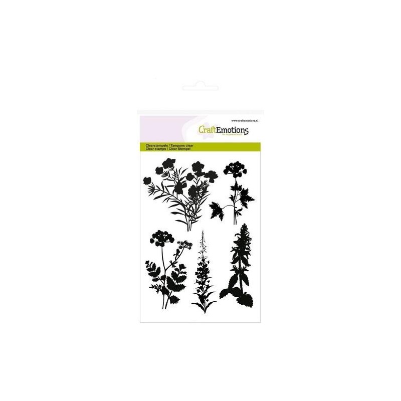 (1278)CraftEmotions clearstamps A6 - silhouette roadside plants