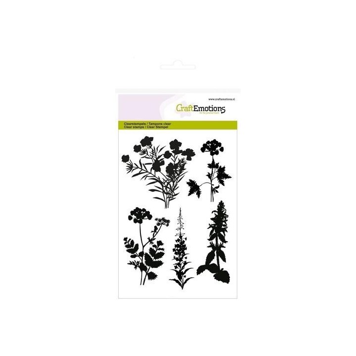 (1278)CraftEmotions clearstamps A6 - silhouette roadside plants