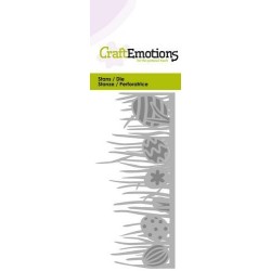 (115633/0207)CraftEmotions Die -  grass edge with easter eggs