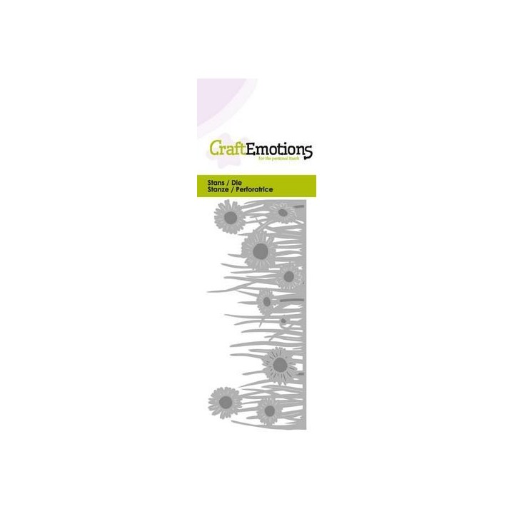 (115633/0208)CraftEmotions Die -  grass edge with daisies