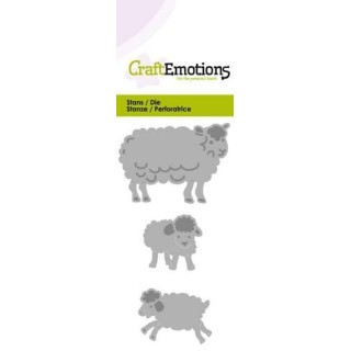 (115633/0209)CraftEmotions Die -  sheep with lambs fantasy