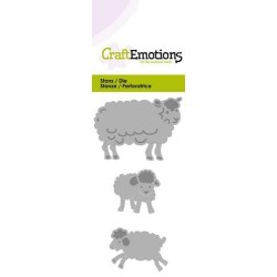 (115633/0209)CraftEmotions Die -  sheep with lambs fantasy