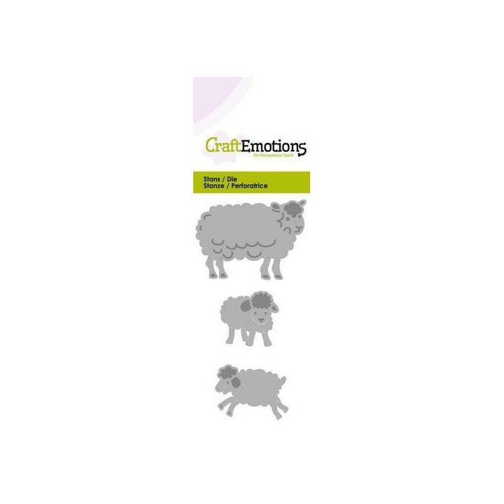 (115633/0209)CraftEmotions Die -  sheep with lambs fantasy