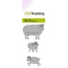 (115633/0209)CraftEmotions Die -  sheep with lambs fantasy