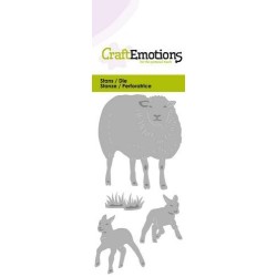 (115633/0210)CraftEmotions Die - sheep with lambs