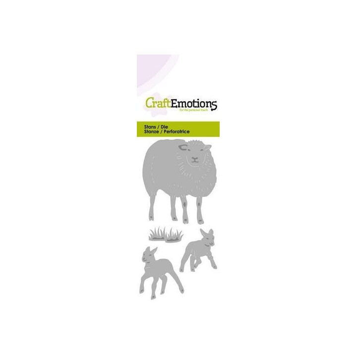 (115633/0210)CraftEmotions Die - sheep with lambs