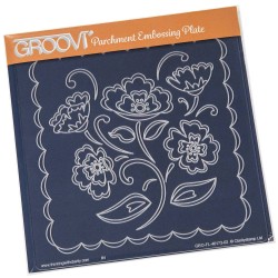 (GRO-FL-40173-03)Groovi Plate A5 Lace Flowers