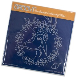 (GRO-AN-40095-03)Groovi Plate A5 Oak Deer