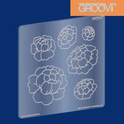 (GRO-FL-40009-03)Groovi Plate A5 Peonies