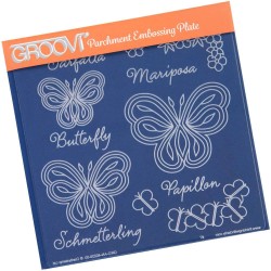 (GRO-AN-40229-03)Groovi Plate A5 Butterflies & Words