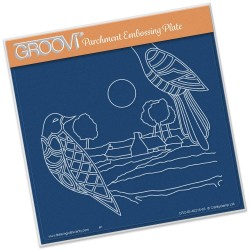 (GRO-BI-40216-03)Groovi Plate A5 Birds & Flourishes