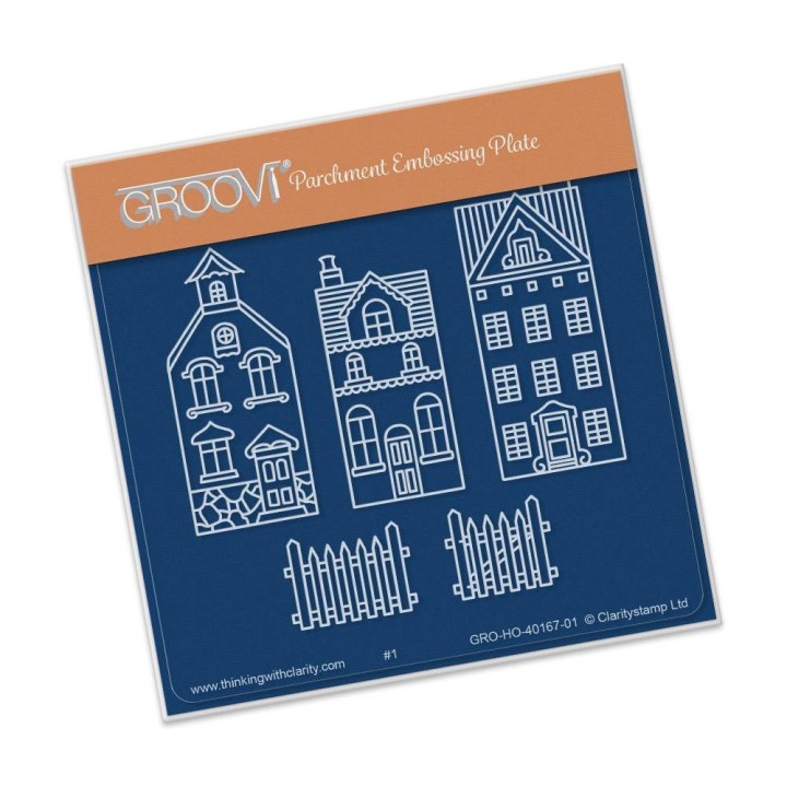 (GRO-HO-40167-01)Groovi Wee Houses Fence A6 Plate
